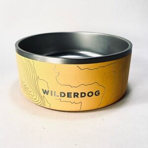 Wilderdog Stainless Steel Dog Bowl Non-Slip Rubber Ringed Bottom Yellow